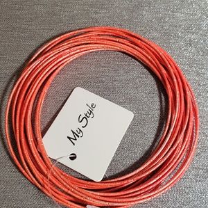 Orange Stack Bangle Bracelets